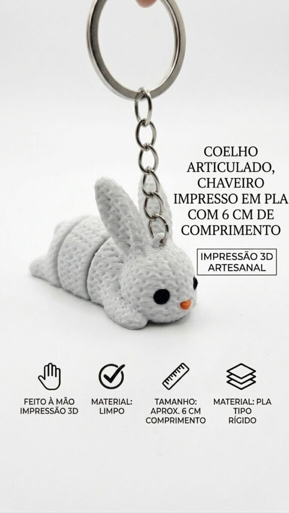Chaveiro de coelho amigurumi
