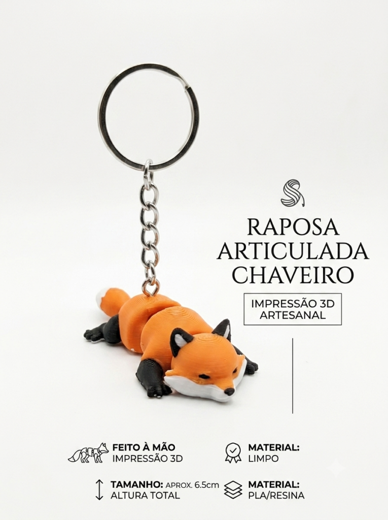 Raposa articulada chaveiro