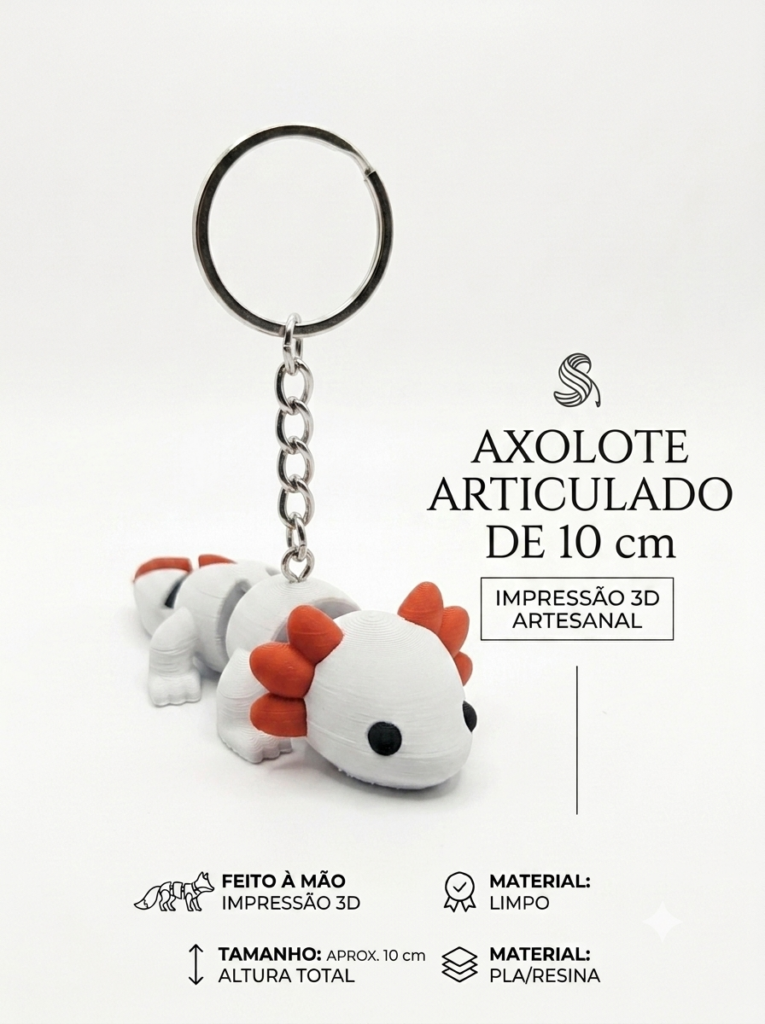 Axolote Articulado chaveiro