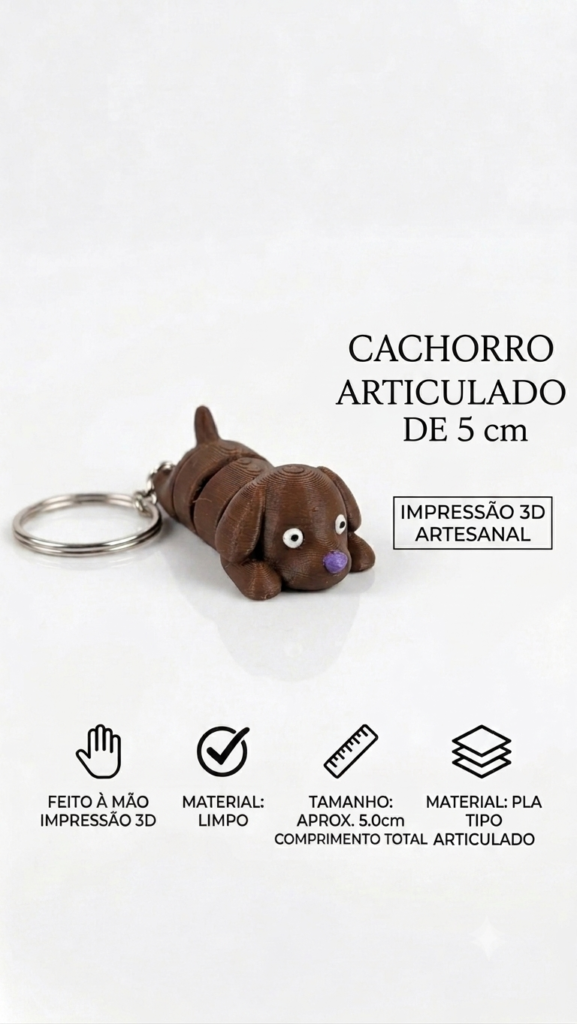 Cachorro Caramelo Articulado Chaveiro