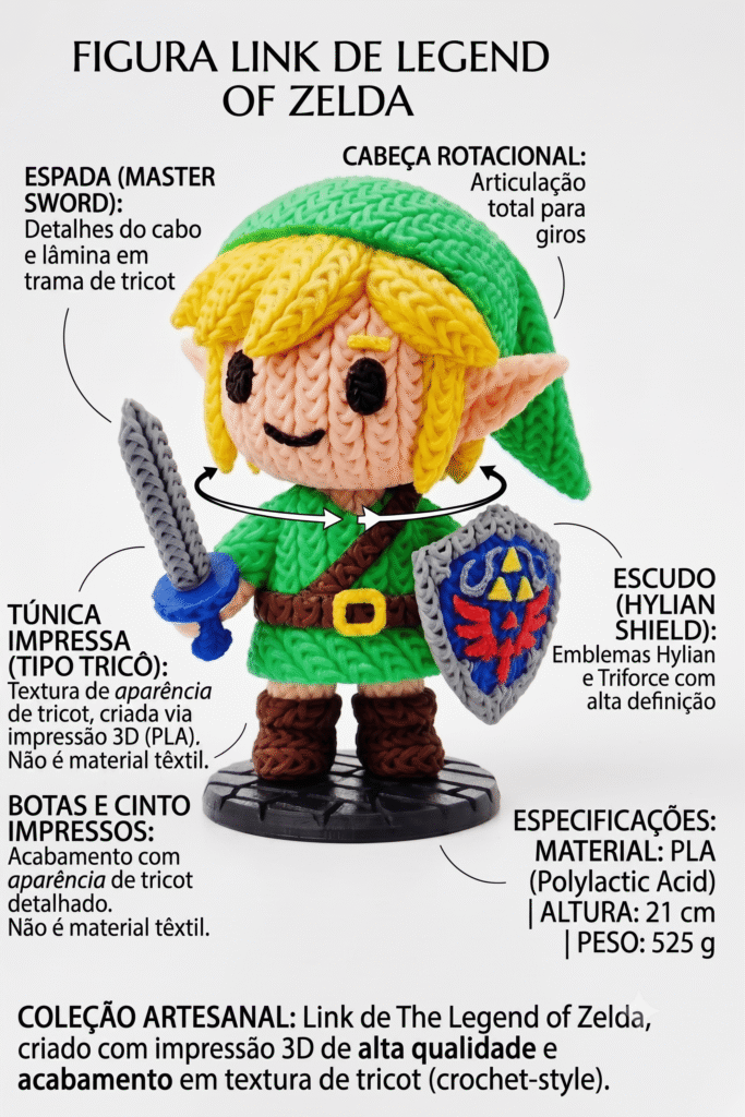 Link de Legend of Zelda Amigurumi 22 cm